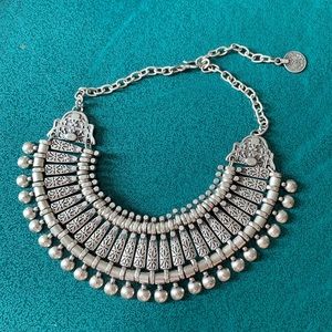 Silver Chunky Collar/Bib Necklace